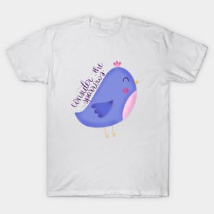 Consider the Sparrows Purple Bird T-Shirt